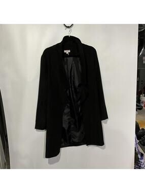 Andree Black Long Open Front Coat